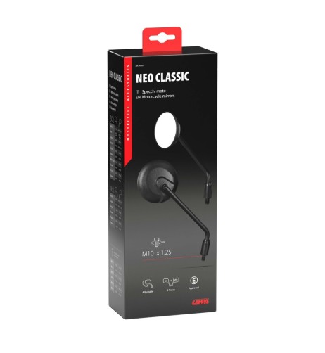 Coppia di specchietti Neo Classic moto Filettatura destra M10x1 25