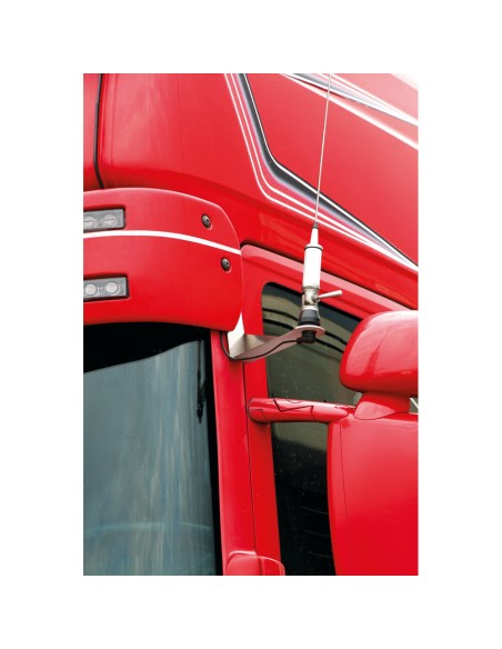 Staffa inox per antenna CB attacco visiera per Scania R Serie 5 6 2004 2017