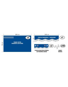 Set tende in poliestere per camion Luxury Smart Nero Rosso 2