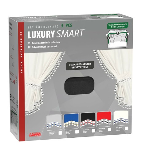 Set tende in poliestere per camion Luxury Smart Nero Rosso