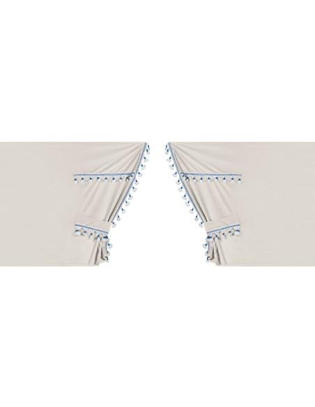 Set tende in poliestere per camion Luxury Smart Panna Blu