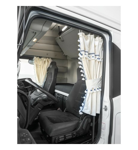Set tende in poliestere per camion Luxury Smart Panna Blu