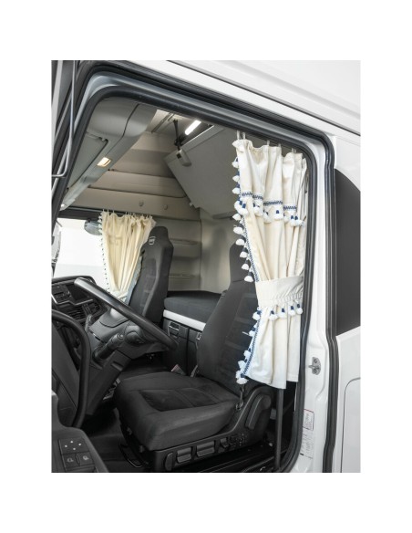 Set tende in poliestere per camion Luxury Smart Panna Blu