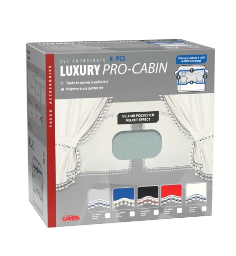 Set tende in poliestere per camion Luxury Pro Cabin Argento Blu