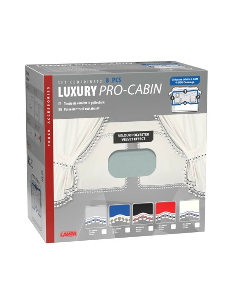 Set tende in poliestere per camion Luxury Pro Cabin Argento Blu