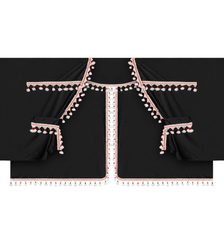 Set tende in poliestere per camion Luxury Pro Cabin Nero Rosso