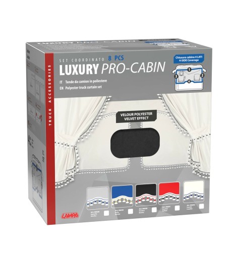 Set tende in poliestere per camion Luxury Pro Cabin Nero Rosso