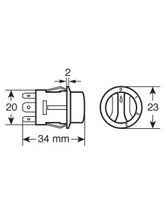 Interruttore a rotazione montaggio ad incasso a 4 posizioni 12 24V 10A 2