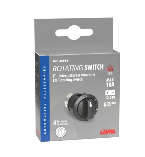 Interruttore a rotazione montaggio ad incasso a 4 posizioni 12 24V 10A