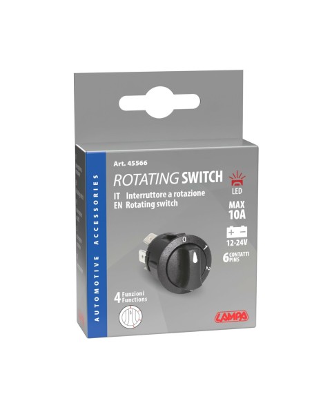 Interruttore a rotazione montaggio ad incasso a 4 posizioni 12 24V 10A