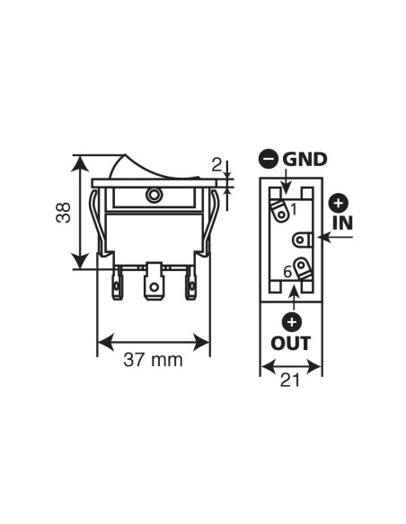 Interruttore con luce auto 12V 20A
