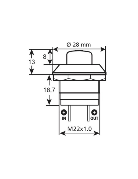 Interruttore a pressione auto 22 2mm 12 24V 10A