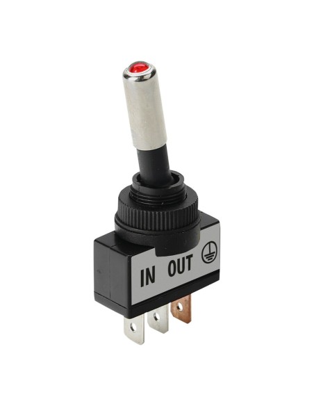 Interruttore a leva auto a 3 contatti spia a led ROSSA 12V 20A