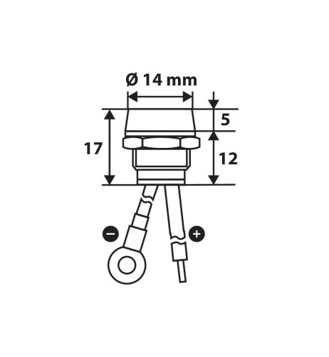 Spia a LED 12V moto scooter auto colore ROSSO foro 11 2mm