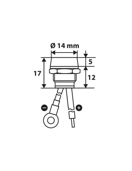 Spia a LED 12V moto scooter auto colore ROSSO foro 11 2mm