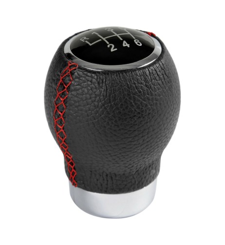 Pomello cambio universale Ikon sport pelle nera anche per innesto a siringa