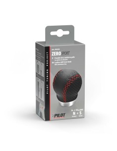 Pomello cambio universale Zero sport pelle nera anche per innesto a siringa 2