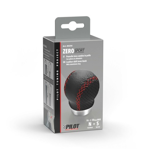 Pomello cambio universale Zero sport pelle nera anche per innesto a siringa