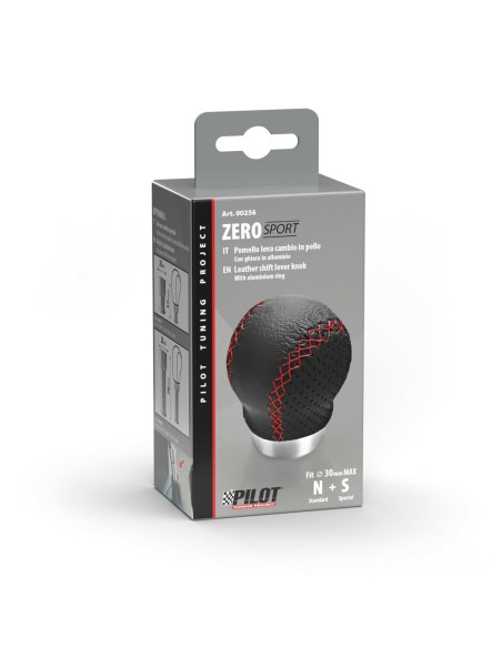 Pomello cambio universale Zero sport pelle nera anche per innesto a siringa