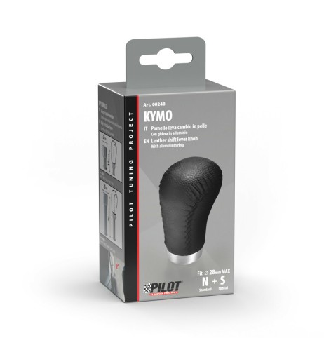 Pomello cambio standard universale Kymo pelle nera