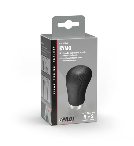 Pomello cambio standard universale Kymo pelle nera