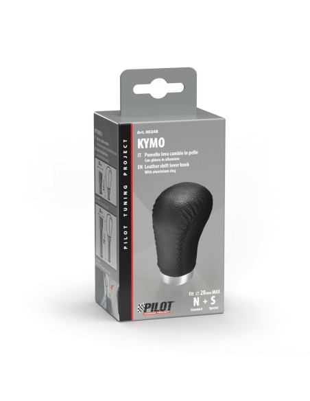 Pomello cambio standard universale Kymo pelle nera
