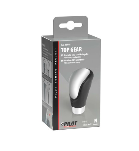 Pomello cambio alluminio e pelle Top Gear nero