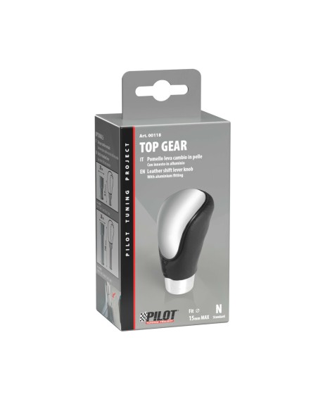 Pomello cambio alluminio e pelle Top Gear nero