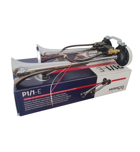 Tromba pneumatica aria compressa 2 suoni con elettrovalvola 12V