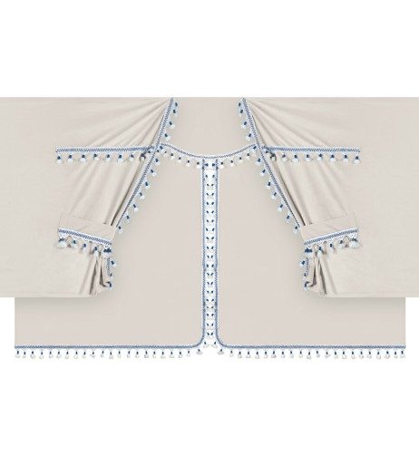 Set tende in poliestere per camion Luxury Pro Cabin Panna Blu