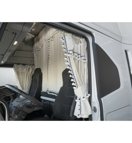 Set tende in poliestere per camion Luxury Pro Cabin Panna Blu