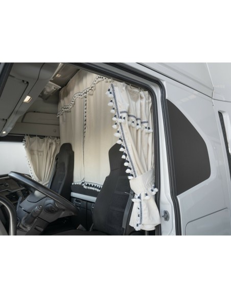 Set tende in poliestere per camion Luxury Pro Cabin Panna Blu