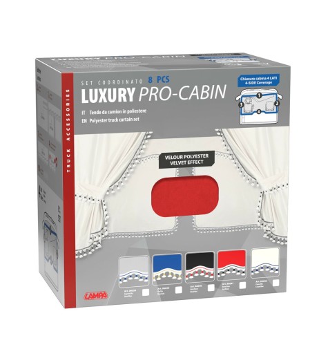Set tende in poliestere per camion Luxury Pro Cabin Rosso Nero