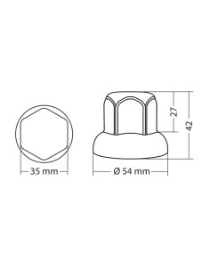 Set 10 copribulloni camion cromati in ABS diametro 32mm 97654 2