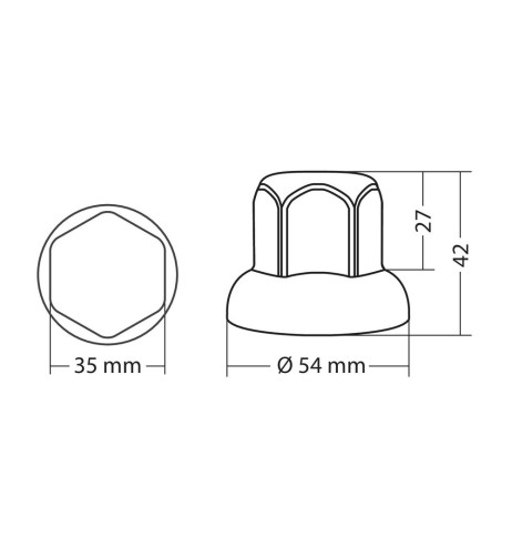 Set 10 copribulloni camion cromati in ABS diametro 32mm 97654