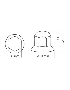 Set 10 copribulloni camion cromati in ABS diametro 32mm 97652 2