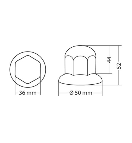Set 10 copribulloni camion cromati in ABS diametro 32mm 97652
