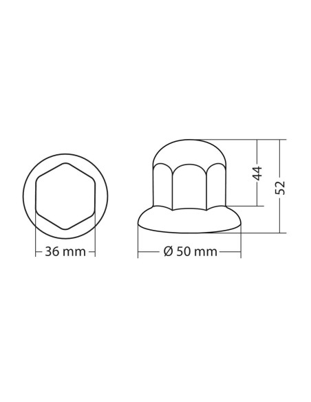Set 10 copribulloni camion cromati in ABS diametro 32mm 97652