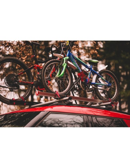 Portabici da tetto per barre portatutto telai maggiorati MTB in alluminio
