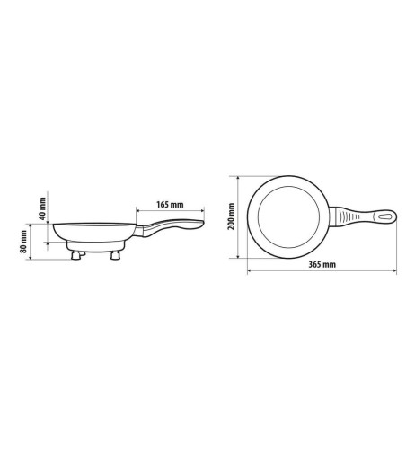Padella elettrica 20cm 24V 270W 13A