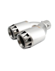 Terminale scarico universale inox satinato rotondo doppio 39 63mm TRX 123