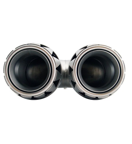 Terminale scarico universale inox satinato rotondo doppio 39 63mm TRX 123