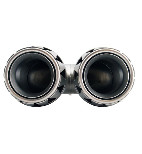 Terminale scarico universale inox satinato rotondo doppio 39 63mm TRX 123