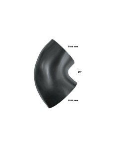 Raccordo in gomma ad angolo 90 gradi entrata 89mm uscita 89mm