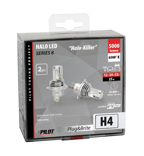 Kit di conversione a LED Halo Led Killer 2pz lampada H4 25W 5000lm