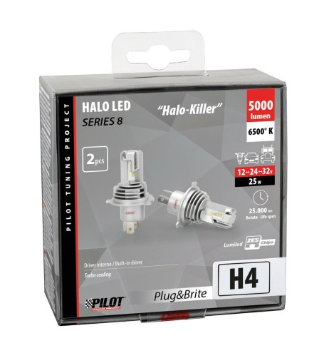 Kit di conversione a LED Halo Led Killer 2pz lampada H4 25W 5000lm