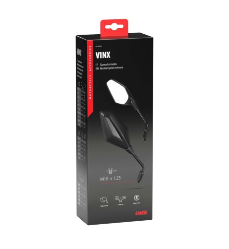 Coppia di specchietti Vinx moto Filettatura destra M10x1 25