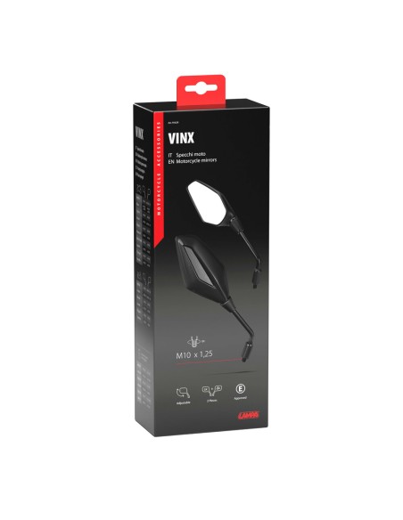 Coppia di specchietti Vinx moto Filettatura destra M10x1 25