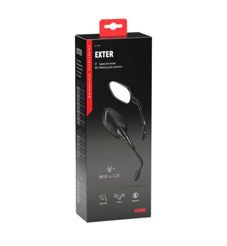 Coppia di specchietti Exter moto Filettatura destra M10x1 25