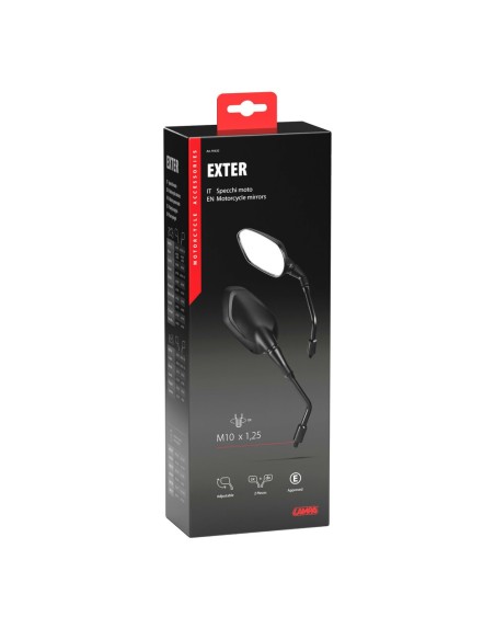 Coppia di specchietti Exter moto Filettatura destra M10x1 25